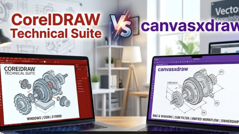 Technical Illustration Corel vs canvasxdraw